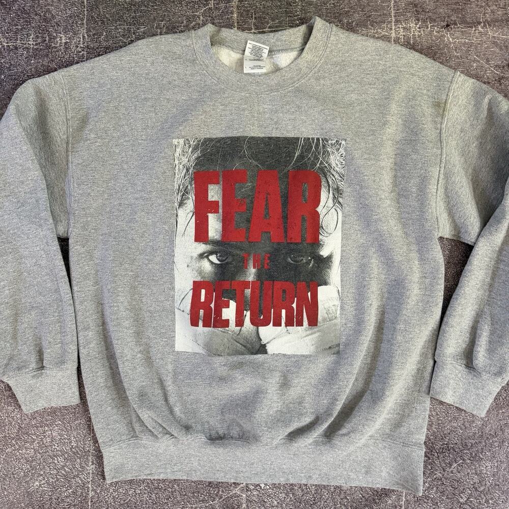 Men's UFC WWE Ronda Rousey Fear The Return Heather Gray Crewneck Sweatshirt Sz L